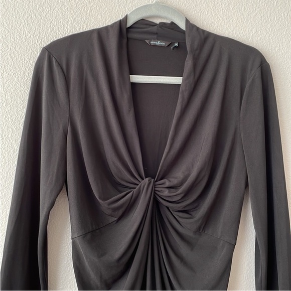 Marciano Guess Black Twist Front Long Sleeve Bodysuit XS - Picture 2 of 3